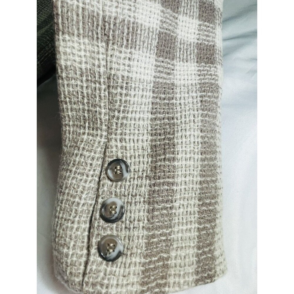 AC Sport Vintage Retro Wool Tan Brown Plaid Blazer Jacket With Tags Size 4 - Picture 8 of 12